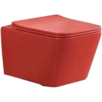 Унитаз подвесной SantiLine SL-5007MR безободковый, с сиденьем микролифт, красный матовый