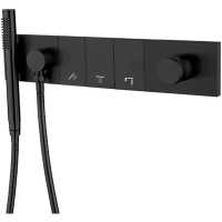 Смеситель для ванны Boheme Zodiac 132-SYS-B встраиваемый, с душевым гарнитуром, черный матовый