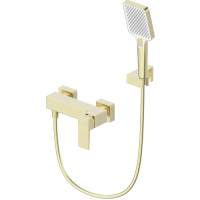 Смеситель для душа Wonzon & Woghand Cube 2.0 WW-88048068-BG с душевым гарнитуром, золотой матовый