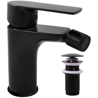 Смеситель Rav Slezak Vltava VT445.5KCMAT для биде, с донным клапаном, черный матовый