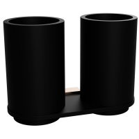 Стакан для зубных щеток Bemeta Galla 108110020 двойной, настенный, черный матовый/розовое золото