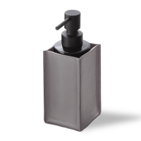 Дозатор для жидкого мыла Decor Walther Nappa SSP 0939093, настольный, натуральная кожа, цвет: дымчато-серый/черный/черный матовый