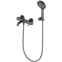 Смеситель для ванны Wonzon & Woghand Stick WW-88639017-BGM с душевым гарнитуром, темный графит матовый