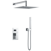 Душевой комплект Boheme Qubic 474-3-CR 300 мм, со смесителем, хром