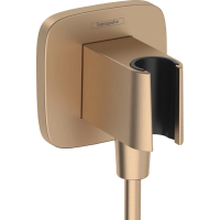Шланговое подключение Hansgrohe FixFit Q 26887140 с держателем, цвет шлифованная бронза