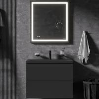 Комплект мебели для ванной AM.PM Gem 75 BK90GN подвесной черный матовый со смесителем для раковины и аксессуарами