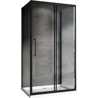 Душевой уголок Abber Schwarzer Diamant 160x50 AG30160Bхh-S50B-S50B профиль черный, стекло прозрачное