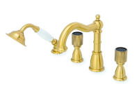 Смеситель на борт ванны Boheme Royal Cristal 391-Royal/CRST black Бронза