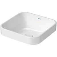 Раковина Duravit Happy D.2 Plus квадратная 400мм, без перелива,с выпуском с керамической крышкой, белая с покрытием WonderGliss