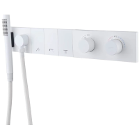 Термостат для ванны Boheme Zodiac 133-SYS-MW встраиваемый, с душевым гарнитуром, белый матовый