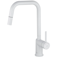 Смеситель для кухни с выдвижным изливом WONZON & WOGHAND, Белый матовый (WW-6018-MW)