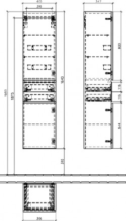 шкаф-пенал villeroy & boch memento c266 01fc r, дуб