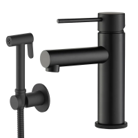 Смеситель для раковины Timo Saona 2360/03G с гигиеническим душем, черный