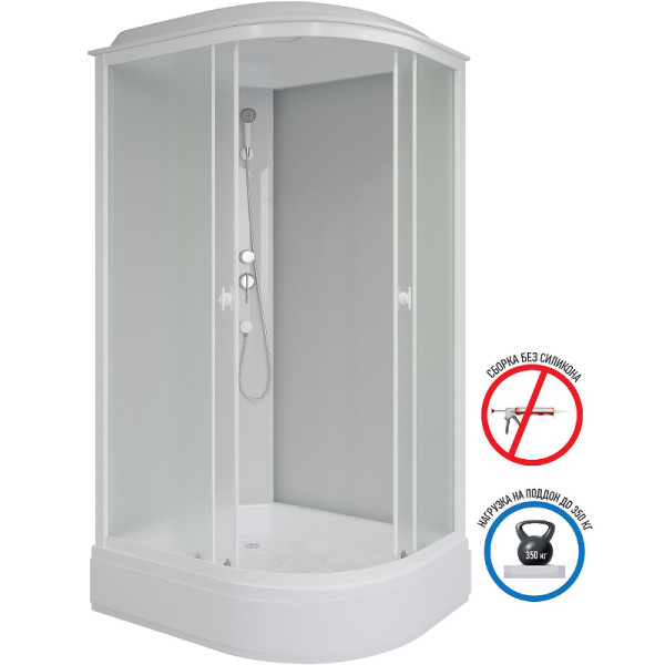 душевая кабина niagara promo 120x80 l p120/80/26l/mt без гидромассажа