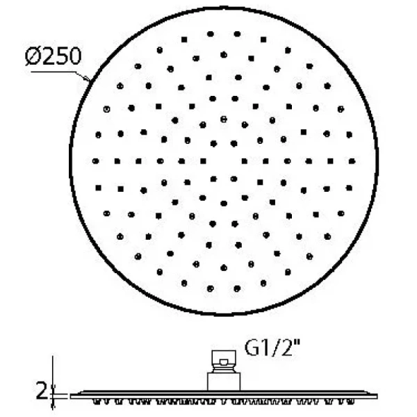 верхний душ plumberia selection sat3174ob 250 мм, золотой матовый