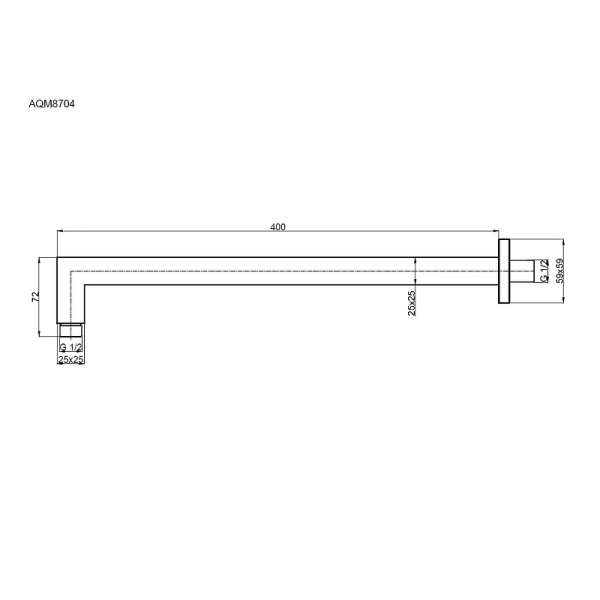 кронштейн для верхнего душа aquame aqm8704mb цвет черный матовый
