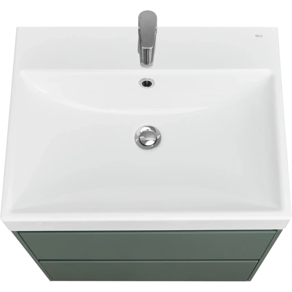 тумба под раковину roca ona a857613513 58,5 см, подвесная, зеленый матовый