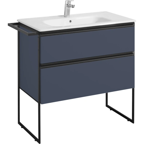 тумба под раковину roca domi zru9307868 78,5 см, подвесная, синий матовый