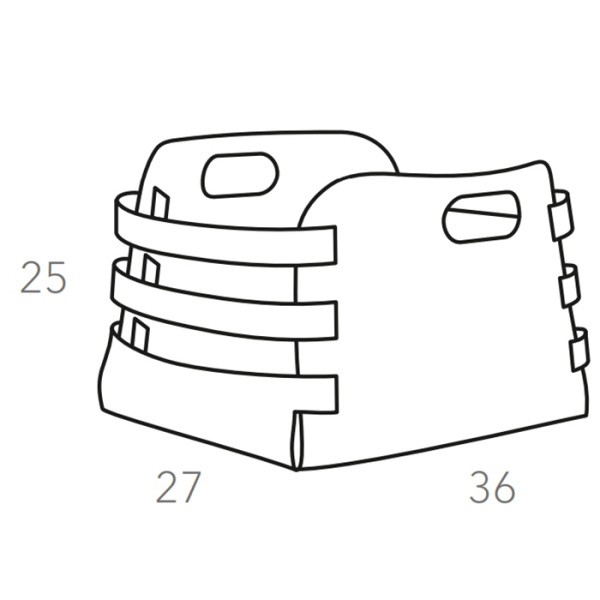 Корзина ADJ Riga 9687.40/55 для мелочей, прямоугольная, 27x36xH25 см, горчичный/оливковый