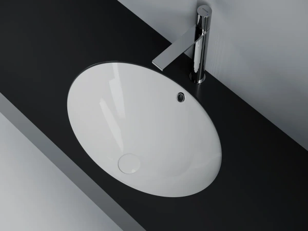 раковина встраиваемая снизу ceramicanova era овальная 615x435x220 мм с переливом цвет белый cn6081