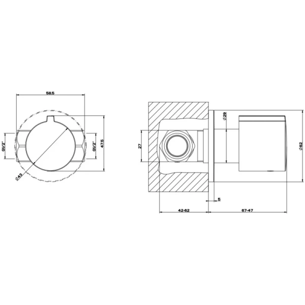 вентиль запорный gessi emporio 18763#031 внешняя часть, цвет хром