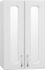 шкаф подвесной style line эко стандарт 48 с зеркальными вставками, белый
