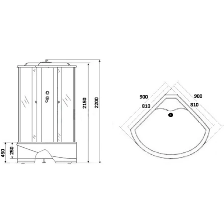 душевая кабина niagara luxe ng-7790w 90x90 с гидромассажем