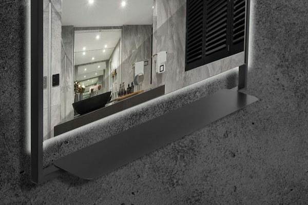 зеркало boheme armadi art vallessi 100 552/2 с подсветкой антрацит с сенсорным выключателем