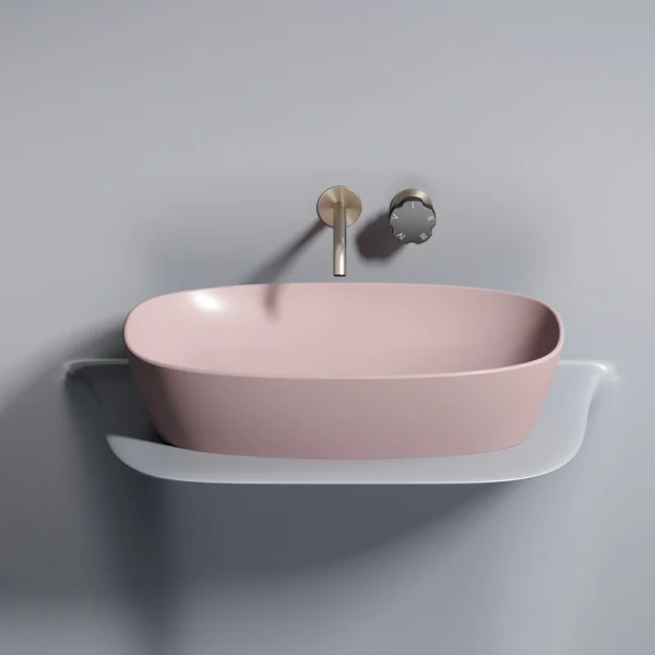 раковина ceramicanova element cn6049mp накладная, 60x38 см, розовая матовая