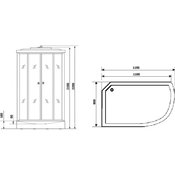 душевая кабина niagara ultra ng-903-01l 120x80 с гидромассажем