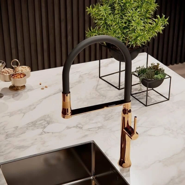 смеситель для кухни ramonsoler kitchen magnet 388801macu медь