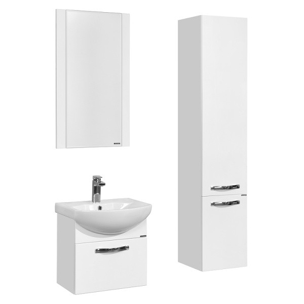 тумба под раковину aquaton ария 50 1a140301aa010 подвесная, 47x30.9 см, цвет белая