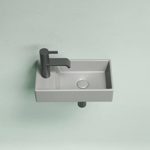 раковина ceramicanova element cn6051rmh подвесная, чаша справа, 41.7х21.7 см, антрацит матовый