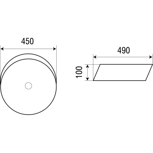 раковина накладная weltwasser elbach 3265 45 см, 10000003829, белая