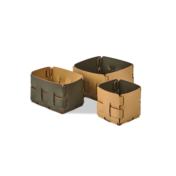 Корзинка ADJ Mini Bottega 1013.40/55 для мелочей, 12x12xH13 см, горчичный/оливковый