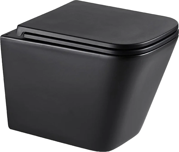 комплект lemark florex 100802234, безободковый, с микролифтом, кнопка смыва матовая черная soft touch