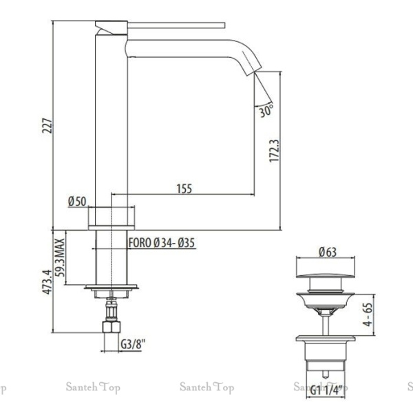 смеситель для раковины gattoni circle two 9146/91ns высокий, никель матовый